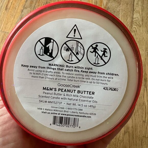 Goose Creek Peanut Butter M&M's 3 Wick Candle - Picture 6 of 6